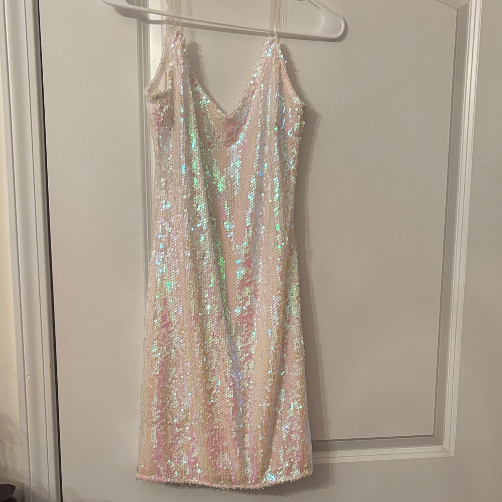 Fashion Nova Iridescent Sequin Mini Dress
